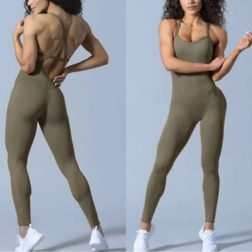 Bombshell Sportswear Sage Green full length Bodysuit